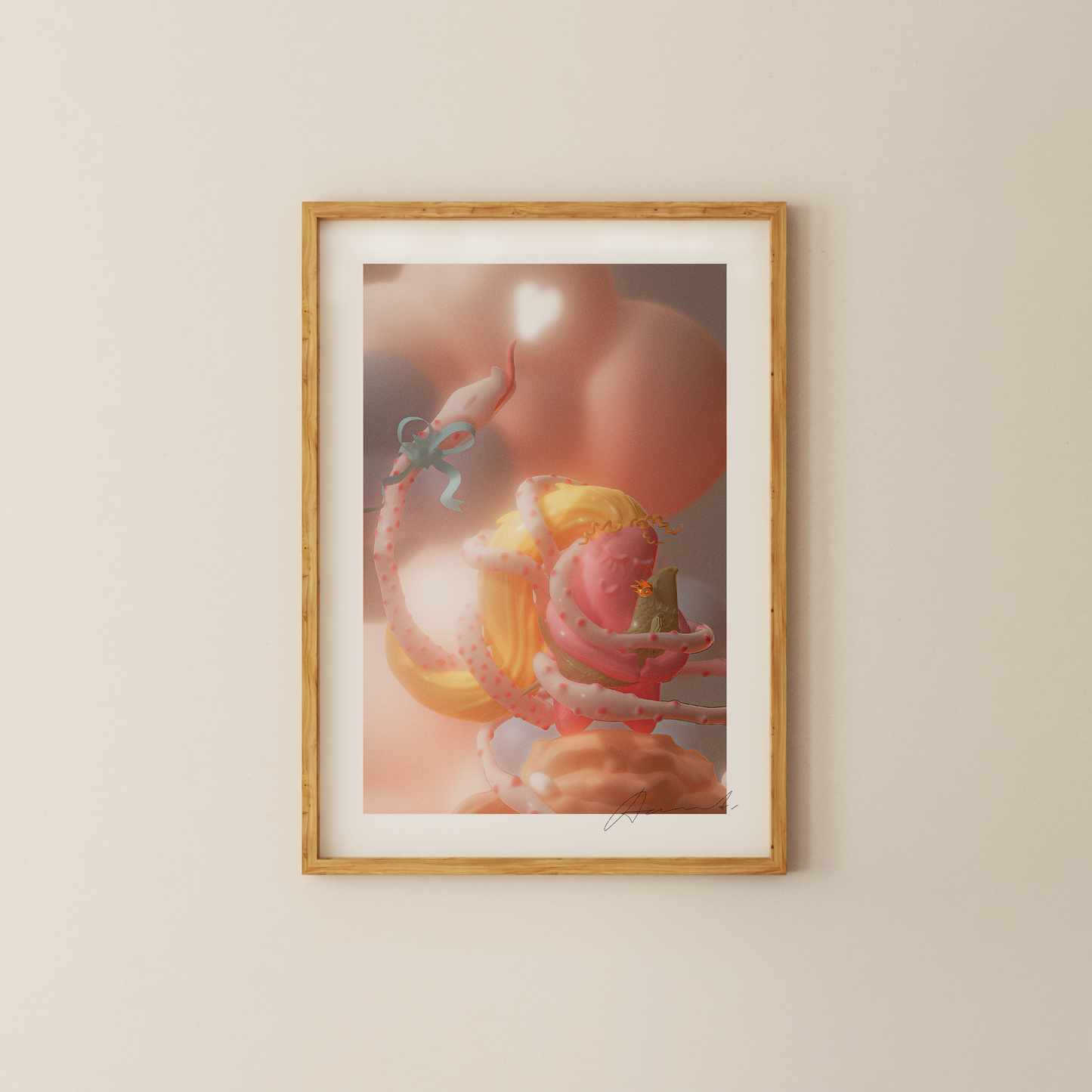 Fine Art Print “The Girl, Fish and Snake”